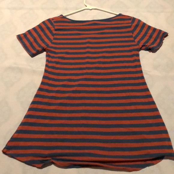 Lularoe orange with navy striped T-shirt - Picture 3 of 3
